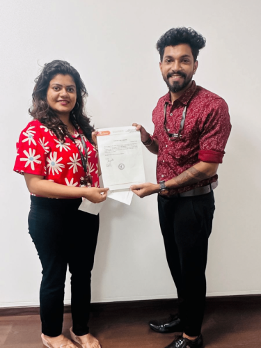 Our students receive certificates from certified training experts