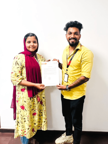 Our students receive certificates from certified training experts